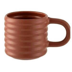 Ribbed Mug Matte Finish Stoneware Coffee Mainstays 17 oz Pottery-like Canyon clr